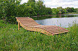 Шезлонг лубовий (лежак ХВИЛЯ) для тераси, саду та дачі, виконаний зі 100% дубу - Садові дачні меблі, фото 8