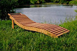 Шезлонг лубовий (лежак ХВИЛЯ) для тераси, саду та дачі, виконаний зі 100% дубу - Садові дачні меблі, фото 5