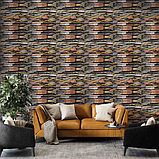 Самоклеюча настінна 3D панель Коричневі каміння 700x700x5мм, фото 3