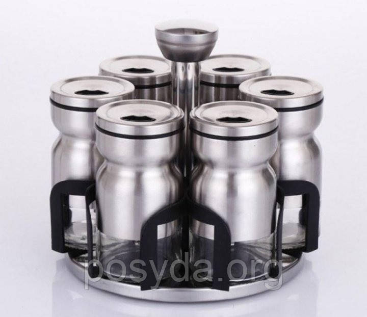 Набір для спецій на підставці, що обертається Empire 7 предметів 3171, фото 1