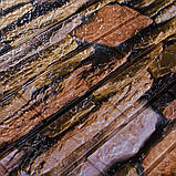 Самоклеюча настінна 3D панель Коричневі каміння 700x700x5мм, фото 2