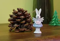 Керамическая игрушка пасхальный кролик, статуетка зайчик, подвеска зайчик, декор на Пасху, зайчик ангелочек