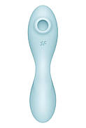 Вакуумний смарт-стимулятор із вібрацією Satisfyer Curvy Trinity 5 (Blue) (порвана упаковка!!!, фото 4