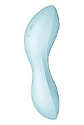 Вакуумний смарт-стимулятор із вібрацією Satisfyer Curvy Trinity 5 (Blue) (порвана упаковка!!!, фото 7