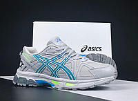 Мужские женские кроссовки Asics Gel-Kahana 8 Gray blue Обувь Асикс Гель Кахана серые голубым весна лето