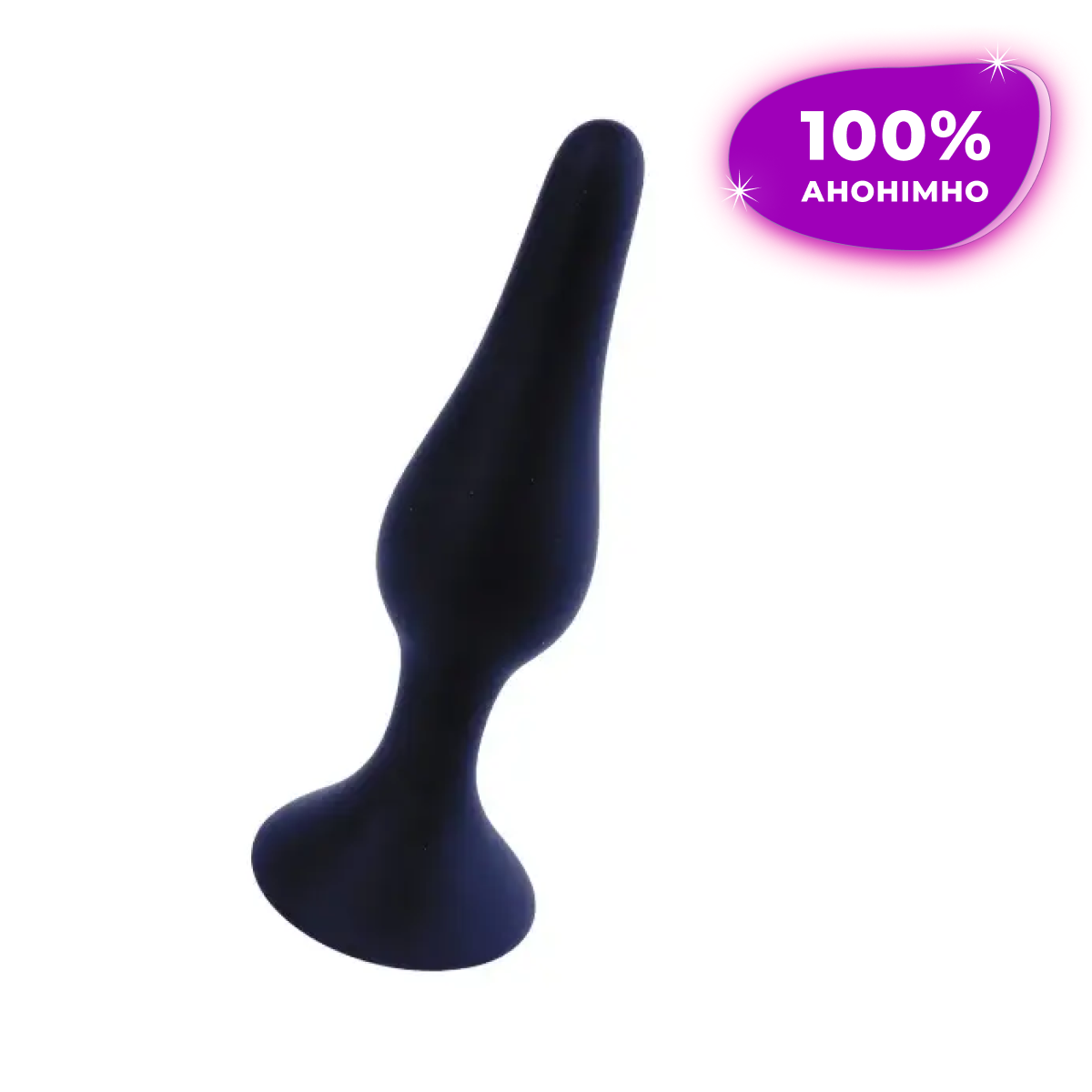 Анальна пробка силіконова Silicone Plug Black - Medium Анальна затичка в попу для сексу, фото 1