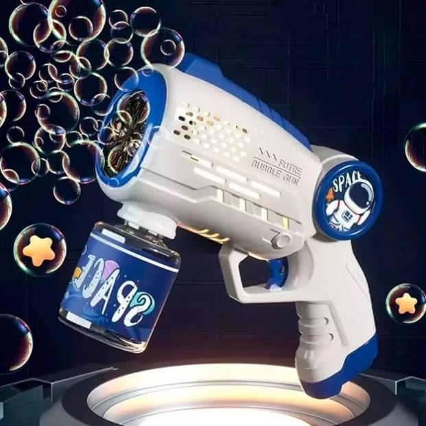 Пістолет генератор для мильних бульбашок на батарейках Bubble Gun, іграшка для пускання мильних бульбашок