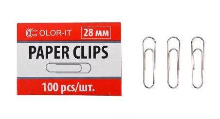 Скріпки 28мм. 100 шт. Color-it S328