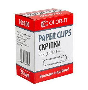Скріпки 28мм. 100 шт. Color-it S328, фото 2