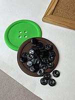 Ґудзик Вітраж смуга, чорний 19 мм