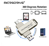 Металева USB- type-c OTG флешка MICRODRIVE 64 Gb USB 3.0 Флеш-накопичувач. Варіант №2, фото 5