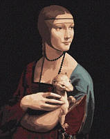 Картина по номерам Идейка Дама с горностаем Леонардо да Винчи 40 х 50 см без коробки