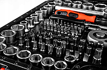 Набір інструментів з тріскачкою для автомобіля Patron P-38841, 1/2",1/4", 3/8", 216 шт в наборі, фото 4