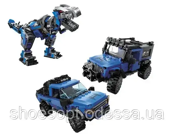 Конструктор Динозавр з машинками 3в1 375 деталей, фото 1