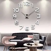 Настінний 3D-годинник 120 см сірий