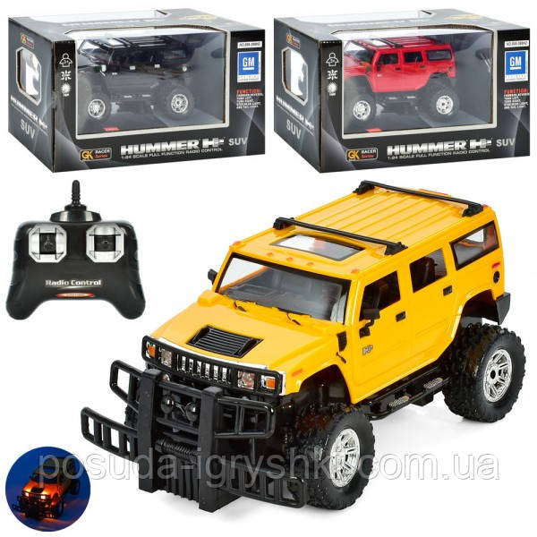 Джип 866-398H2 Hummer, на радіокеруванні, гумові колеса, 3 кольори, світло, на батарейках, в коробці, 33-18-16 см.