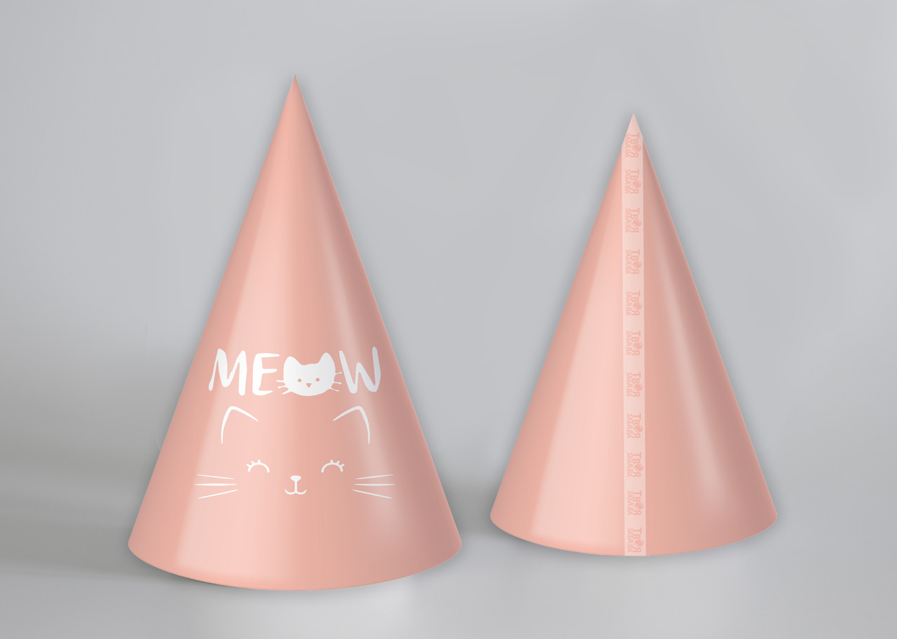 Ковпачок паперовий Твоя Забава "Мяу" персиковий 10шт.