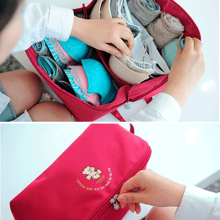 Дорожній органайзер Funnymade з відділеннями для нижньої білизни Бордовий, фото 2