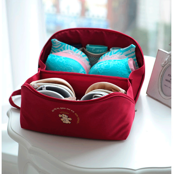 Дорожній органайзер Funnymade з відділеннями для нижньої білизни Бордовий