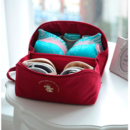 Дорожній органайзер Funnymade з відділеннями для нижньої білизни Бордовий, фото 1