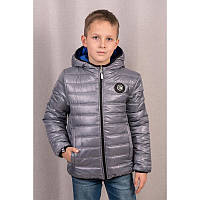Демісезонна Двостороння куртка "ДЖЕК", для хлопчика, електрик з сірим, від 98-104см до 158-164см