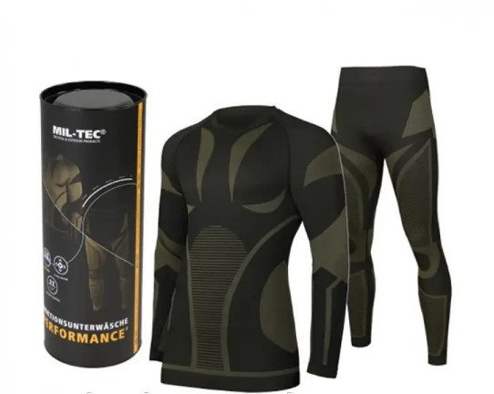 Термобілизна тактична Mil-Tec Performance Чорна із зеленим 11225002-2XL-3XL