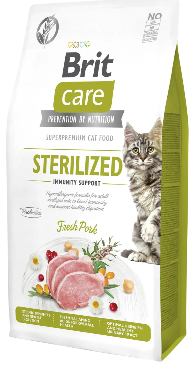Brit Care Grain Free Sterilized Immunity Support 7 кг корм для кошек ...