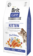 Brit Care Cat GF Kitten корм для котят 7 кг (лосось)