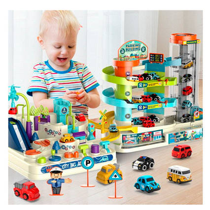 Гараж триповерховий іграшковий з машинками T103-88A.