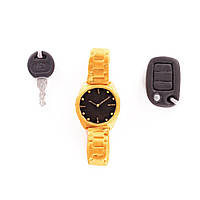 Набір годинник, брелок і ключ золотий з мастики