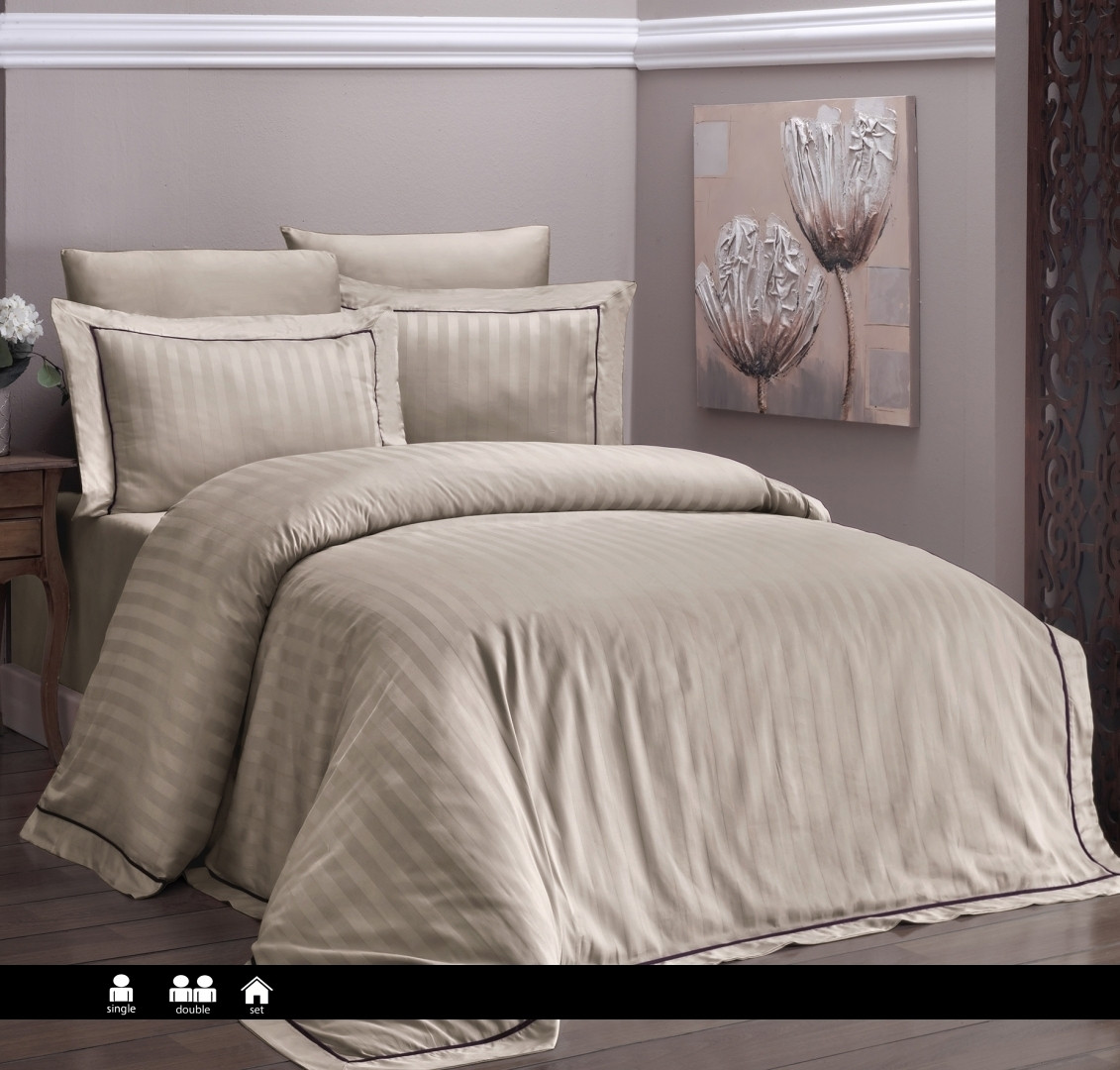 Постільна білизна First Choice Satin Deluxe Євро - Novel Line Cappuccino