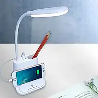 Настольная светодиодная смарт лампа 3в1 со встроенным аккумулятором и PowerBank белая и розовая 44Y21OX