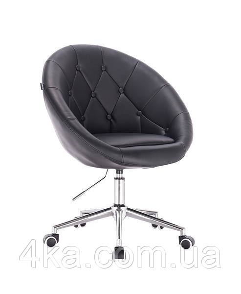 Крісло на колесах з гудзиками HC8516K, чорне, фото 1