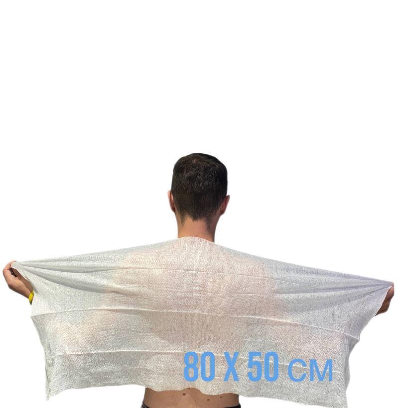 Сухий душ одноразовий МАМО з водою (великий рушник 80 х 50 см, мочалка, стік гель-піну, саше води)