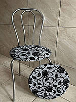 Чехол на круглый стул Комплект 4 шт на резинке Накидка сидушка на круглые стулья
