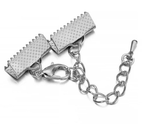 Фурнітура для браслета Finding Зажим-кінцевик для стрічок карабін подовжувач Сталистий 20 мм