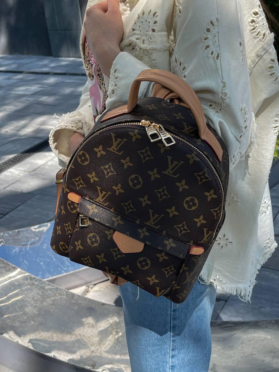 Женский рюкзак Louis Vuitton Palm Springs Backpack Brown эко кожа рюкзак ЛВ коричневый с ремешками кросс боди - фото 3 - id-p2062664128