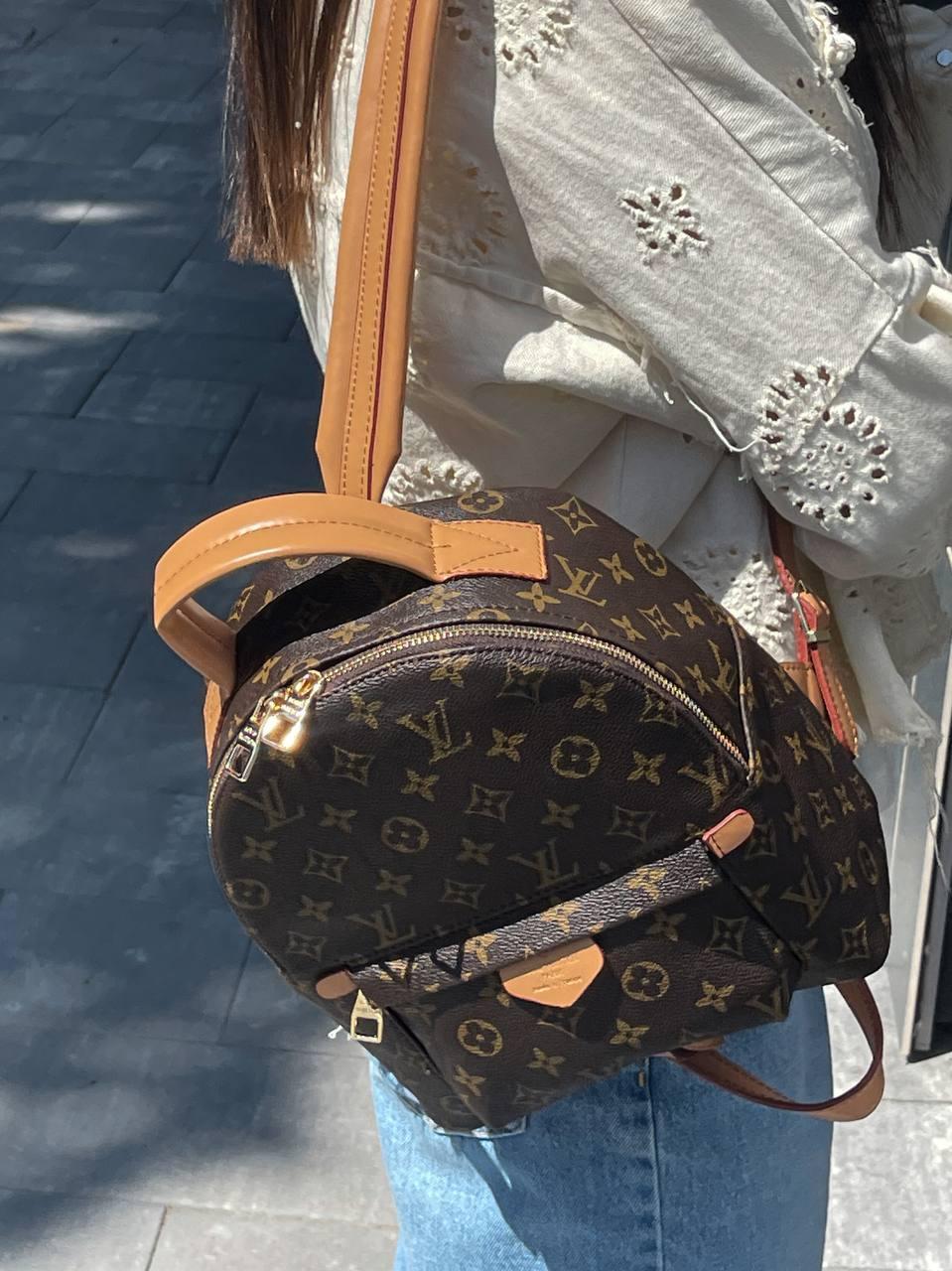 Женский рюкзак Louis Vuitton Palm Springs Backpack Brown эко кожа рюкзак ЛВ коричневый с ремешками кросс боди - фото 6 - id-p2062664128