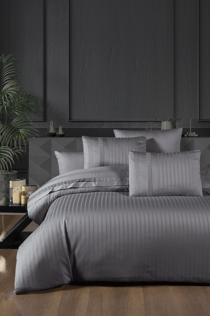 Постільна білизна First Choice Deluxe Satin Dark Series Євро - New Trend Quicksilver
