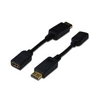 Адаптер DisplayPort HDMI AM/AF DIGITUS AK-340400-001-S 15см черный