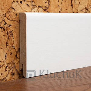 Плінтус МДФ + шпон Білий 80*12*2000 Профіль Модерн