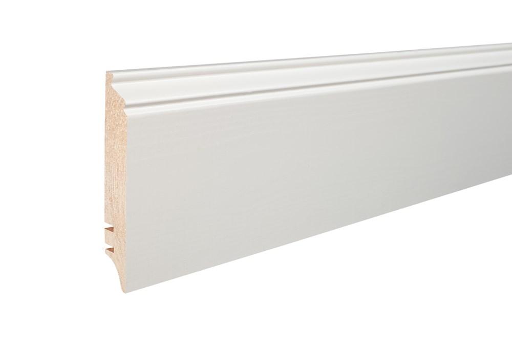 Плінтус Барлінек білий фарбований, 90 мм.