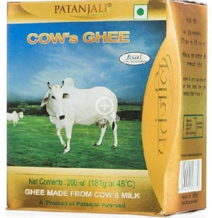 Топлена олія ГХІ коров'ячі 200 г Патанджилі COWs Ghee Patanjali СЛІВКИ Пурхання Пам'ять Інтелект Енергія