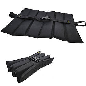 Сидіння туристичне складане Acropolis, килимок-каремат польовий, чорний, з ременем