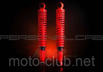 Амортизатори (пара)  на мопед Delta   345mm, регульовані   (оранжеві) "  EVO ", фото 1