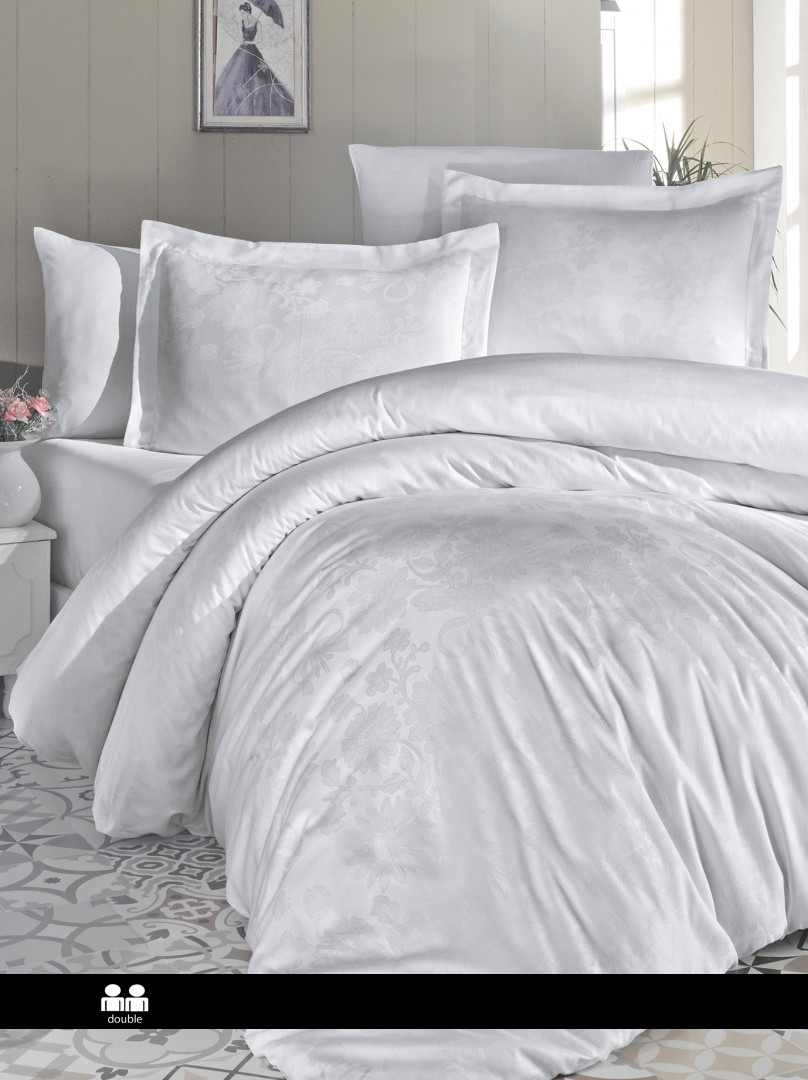 Постільна білизна First Choice Jacquard Satin - Herra White