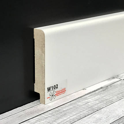 Плінтус МДФ білий та в покрасці W102, фото 1