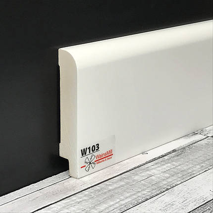 Плінтус МДФ білий та в покрасці W103, фото 1