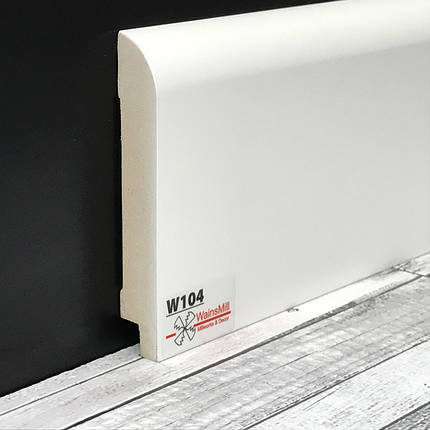 Плінтус МДФ білий та в покрасці W104, фото 1