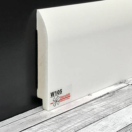 Плінтус МДФ білий та в покрасці W105, фото 1